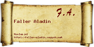 Faller Aladin névjegykártya